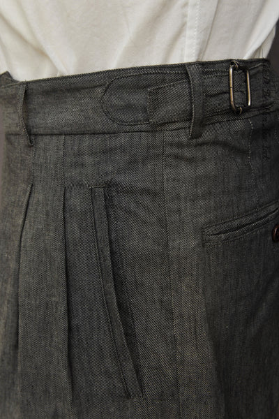 1940s Bermuda Shorts - Light Cotton Linen Denim - 30, 32, 34