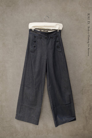Sailor Pants - Light Weight Dark Denim  -  S