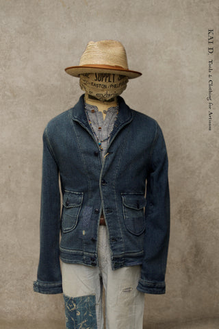 Shawl Collar Western Jacket - Dark Indigo - L