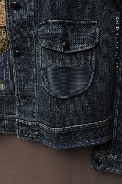Shawl Collar Western Jacket - Dark Indigo - L (NO RETURN)