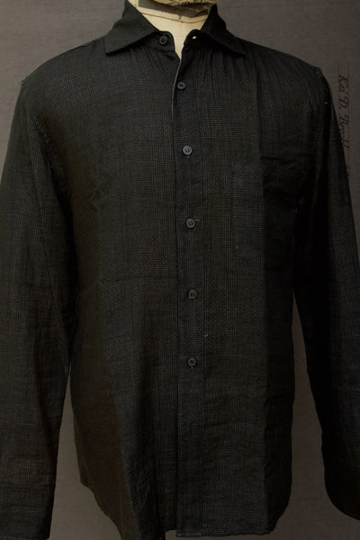 Cassady Shirt - Double Gauze Cotton Plaid - Black  - M, L, XL, XXL