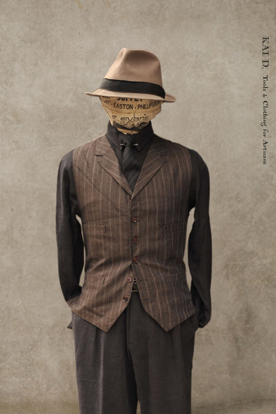 Italian Linen Doyle Vest - Brown - S/M (NO RETURN)