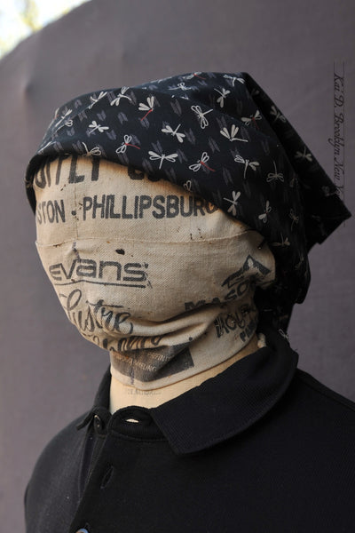 Neckerchief / Head Scarf - Dragon Fly / Ikat