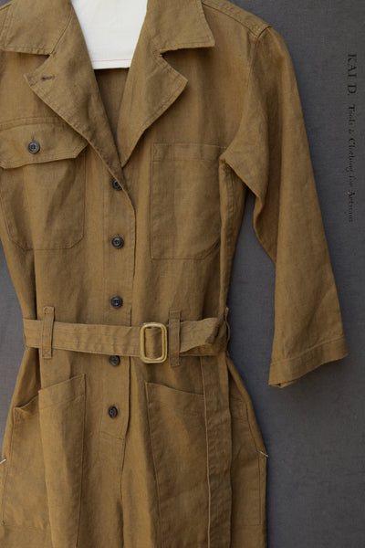 Earhart Jumpsuit - Japanese Linen - Wheat - XS