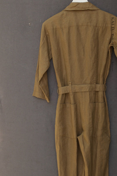 Earhart Jumpsuit - Japanese Linen - Wheat - XS