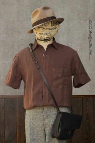 Cassady Shirt - Deep Cinnamon Shibui Linen - S, M, L, XL, XXL