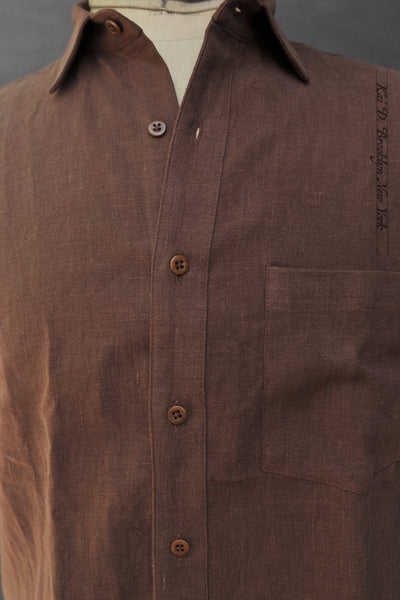 Cassady Shirt - Deep Cinnamon Shibui Linen - S, M, L, XL, XXL