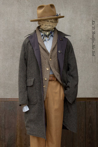 East Harbor Reversible Coat - Coated Cotton / Shetland Wool  - M, L (NO RETURN)