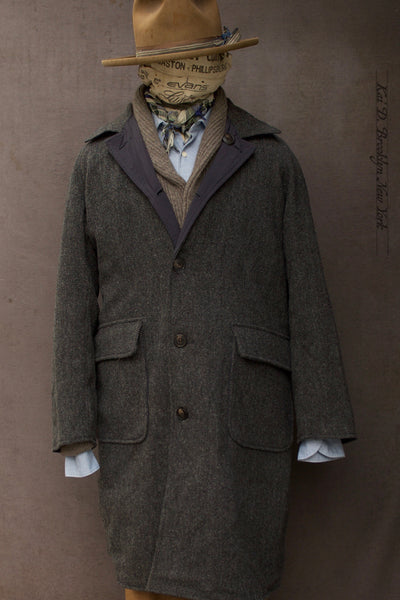 East Harbor Reversible Coat - Coated Cotton / Shetland Wool  - M, L (NO RETURN)