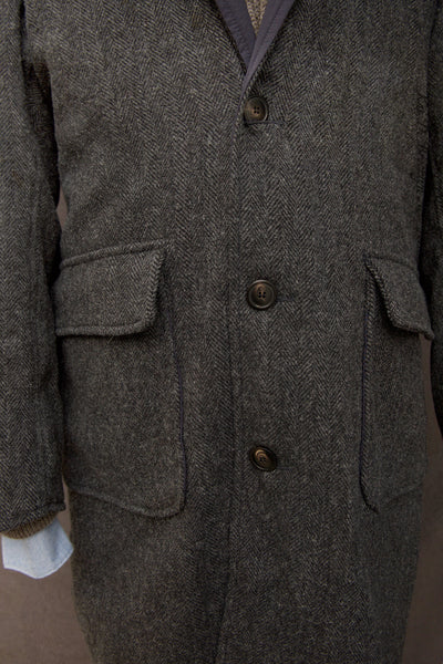 East Harbor Reversible Coat - Coated Cotton / Shetland Wool  - M, L (NO RETURN)