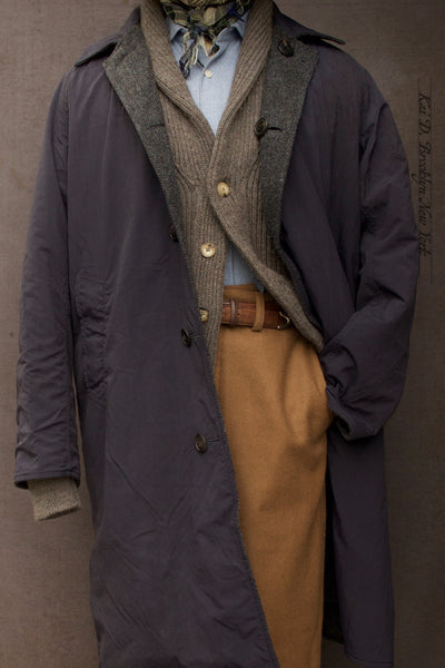 East Harbor Reversible Coat - Coated Cotton / Shetland Wool  - M, L (NO RETURN)