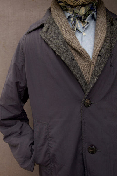 East Harbor Reversible Coat - Coated Cotton / Shetland Wool  - M, L (NO RETURN)