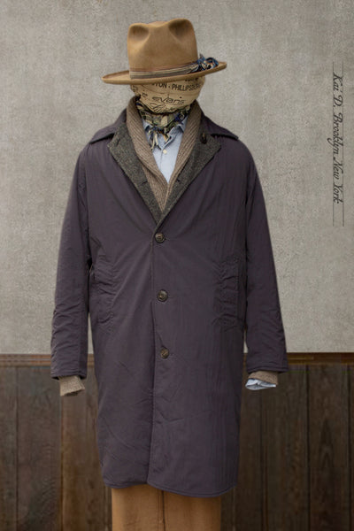 East Harbor Reversible Coat - Coated Cotton / Shetland Wool  - M, L (NO RETURN)