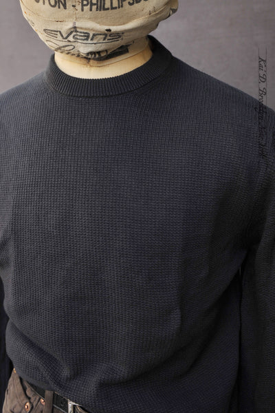 Light Weight Waffle Knit Sweater - Charcoal - M, L, XL