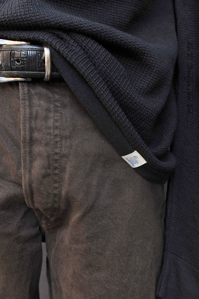 Light Weight Waffle Knit Sweater - Charcoal - M, L, XL