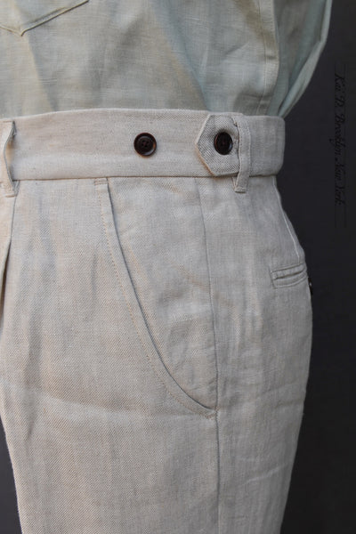 Journeyman Trousers - Ecru Belgian Linen Twill - 30, 32, 34
