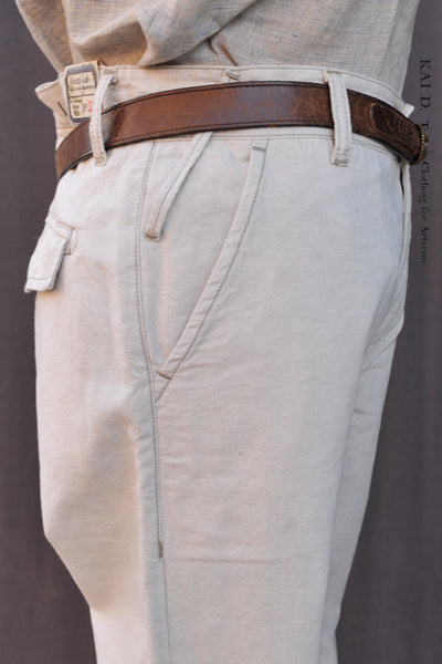 Bologna Slim Cut Trousers - Bone - 30, 34