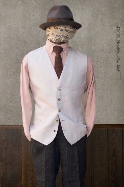 Dan Linen Vest - Ecru - L, XL