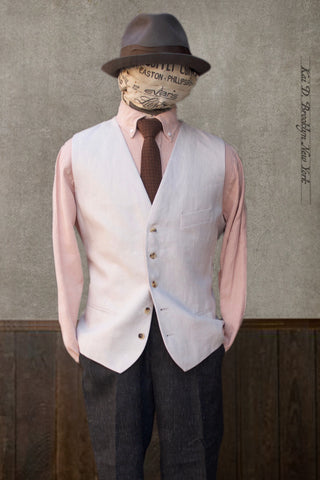 Dan Linen Vest - Ecru - L, XL