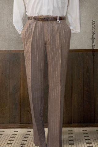 Martin Double Pleat Pants - Dusty Brown - 48, 50, 52