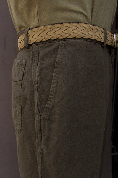 Heavy Linen Wide Leg Chore Pants - Elk - 32, 34. 36