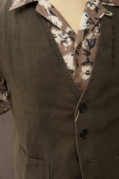 Heavy LInen Work Vest - Elk - 42(S), 44(M), 46(L), 48(XL), 50(XXL)