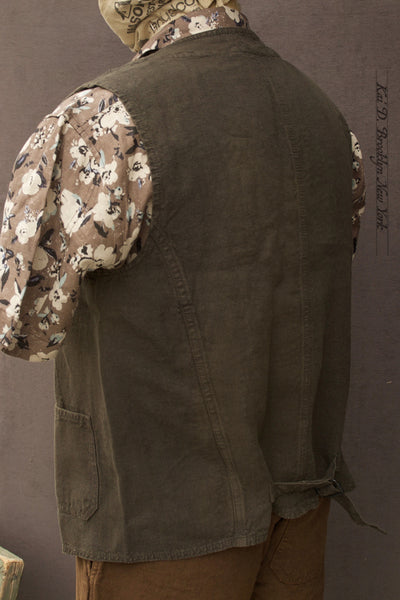 Heavy LInen Work Vest - Elk - 42(S), 44(M), 46(L), 48(XL), 50(XXL)