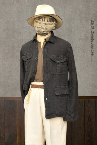 Ellis Safari Jacket - Over Dyed Linen - 52(XL) (NO RETURN)