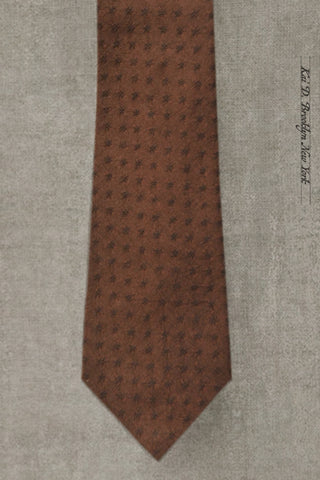 Embroidered Dots Tie - Vintage Brown