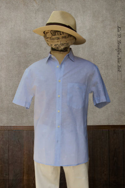 Short Sleeve Cassady Shirt - End on End Blue Stripe  - S, M, L