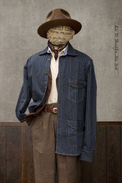 Kai D Utility — French Moleskin Work Jacket - Black - 44 (M), 46