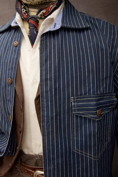 Slim Fit Shirt Jacket - Wabash Stripe - XXL (Fits like L or a slim XL) (NO RETURN)