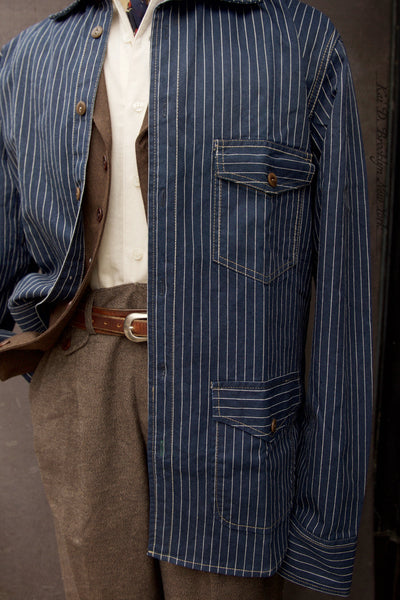 Slim Fit Shirt Jacket - Wabash Stripe - XXL (Fits like L or a slim XL) (NO RETURN)