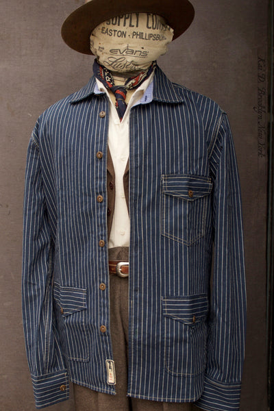 Slim Fit Shirt Jacket - Wabash Stripe - XXL (Fits like L or a slim XL) (NO RETURN)