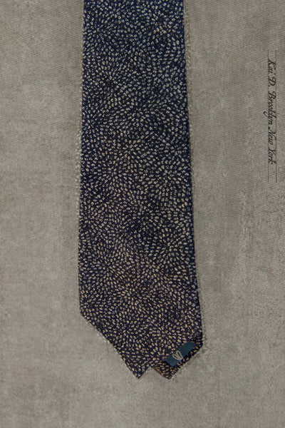 Exploded Dots Cotton Tie - Deep Indigo