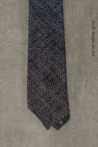 Exploded Dots Cotton Tie - Deep Indigo
