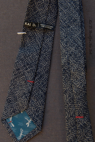Exploded Dots Cotton Tie - Deep Indigo