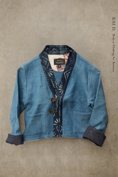 Children's Kimono Jacket - Faded Indigo Canvas - M