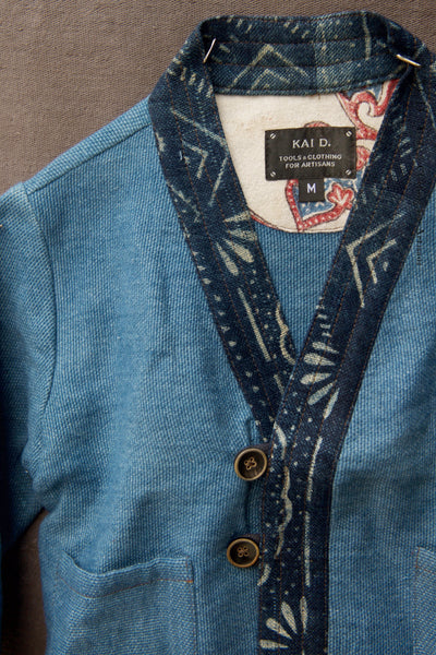 Children's Kimono Jacket - Faded Indigo Canvas - M