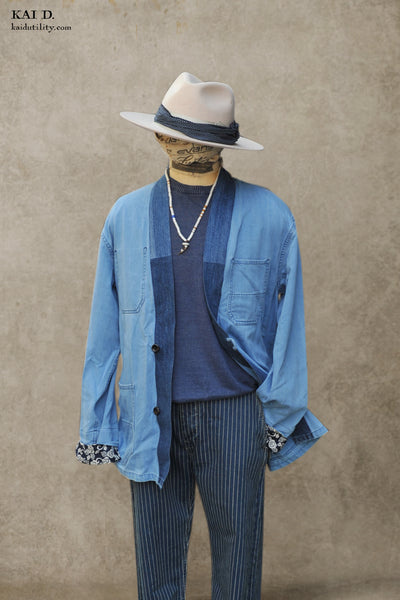 Farmhand Kimono Jacket - Faded Indigo - M, L