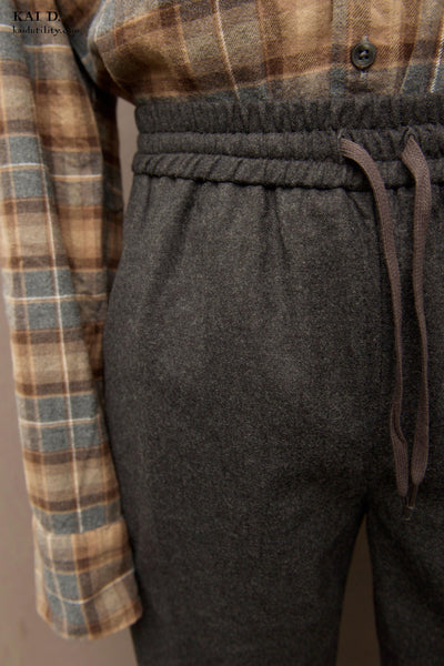 Drawstring Trousers - Italian Flannel - 48, 50