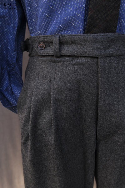 Wide Leg Matisse Pants - Wool Flannel - 30, 32, 34