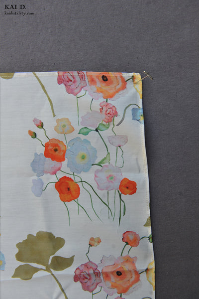Silk Cotton Bandana - Watercolor Floral