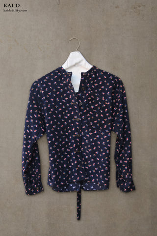 Edith Belted Shirt - Corduroy Floral - S