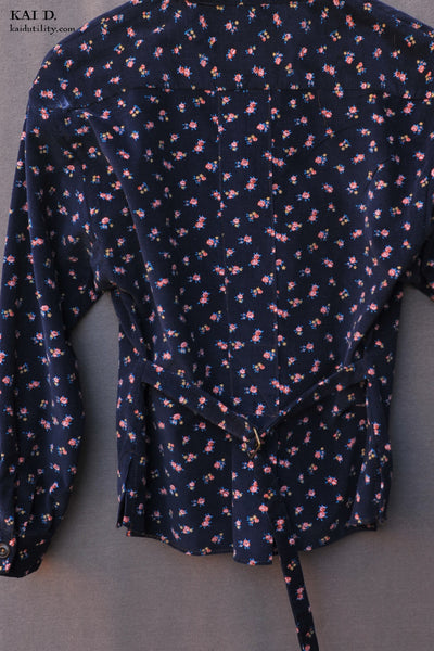 Edith Belted Shirt - Corduroy Floral - S