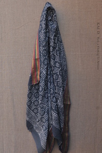 Block Print Beach Shawl - Fossil Grey