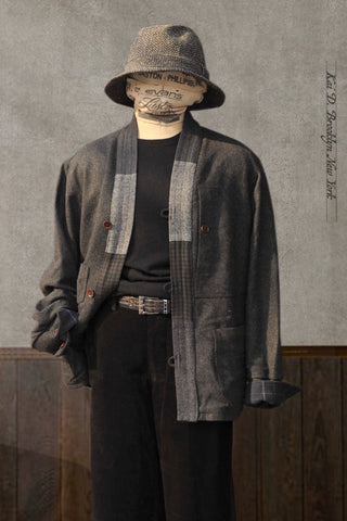 Folk House Kimono Jacket - Charcoal - L II