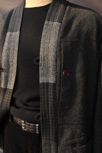Folk House Kimono Jacket - Charcoal - L II