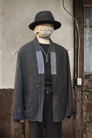 Folk House Kimono Jacket - Charcoal - L II
