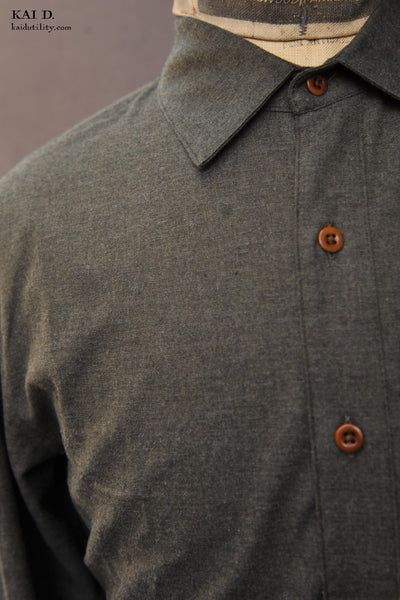Delancey Shirt - Forest Heather Cotton - S, M, L, XL, XXL